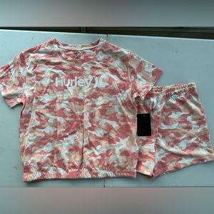 Hurley t shirt and shorts set